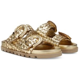 Sam Edelman Tiffanie Slide Footbed Sandal Slide Bright Gold Leather Sz 6.5 NEW